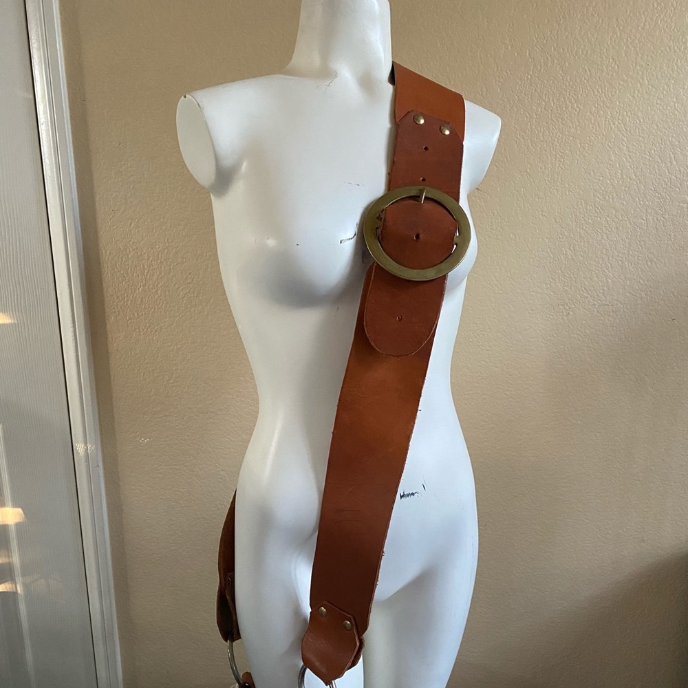 Leather pirate belt (real cow hide thick leather)